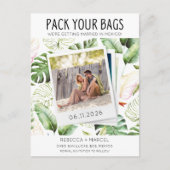 あなたのバッグをパックするメキシコ結婚式の日付を保存 案内ポストカード (正面)