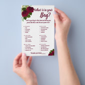 あなたのバッグシャワーゲームカード赤い花に何がある チラシ (ハンドル)