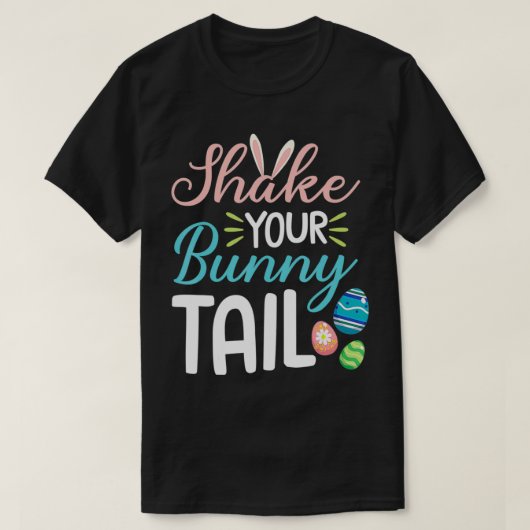 あなたのバニーテールイースターおもしろい卵狩りの子供を振る Tシャツ (デザイン正面)