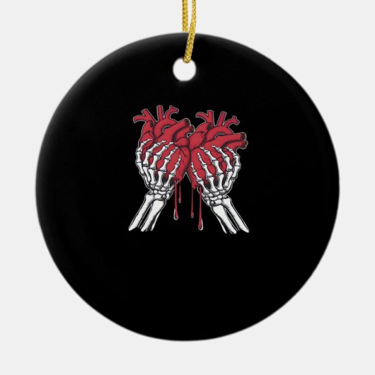 あなたのバレンタインになりたい骨 - バレンタインデーのユーモア セラミックオーナメント (正面)