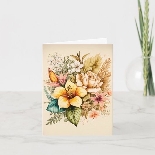 あなたのバレンタインのための黄色い花束の花束 シーズンカード (正面)