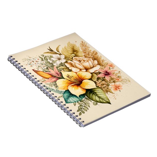 あなたのバレンタインのための黄色い花束の花束 ノートブック (右側)