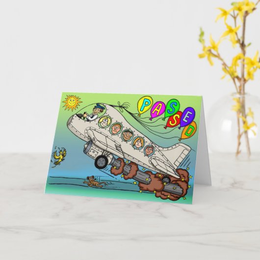 あなたのパイロットに免許証を渡すことのお祝い カード (黄色い花)