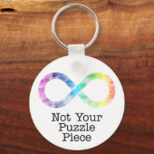 あなたのパズル作品ではない – 自閉症の認識/承認 キーホルダー (正面)