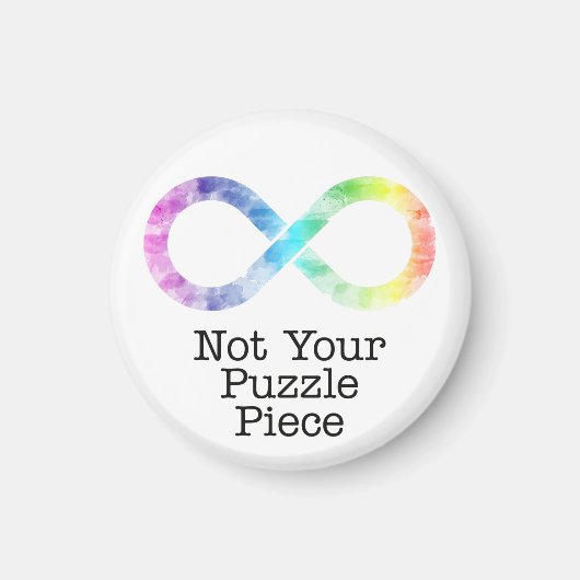 あなたのパズル作品ではない – 自閉症の認識/承認 マグネット (正面)