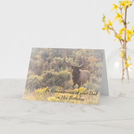 あなたのパパの誕生日のカスタムのオオシカの記憶 カード (黄色い花)