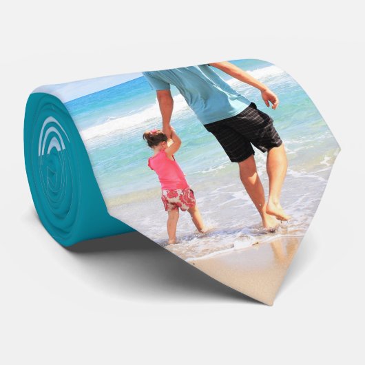 あなたのパパフォトネックタイギフトカスタムの色と文字 ネクタイ (ロール)