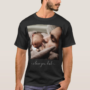 あなたのパパ写真Tシャツと文字- I Love Youパパ Tシャツ