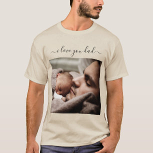 あなたのパパ写真Tシャツギフト文字- I Love Youパパ Tシャツ
