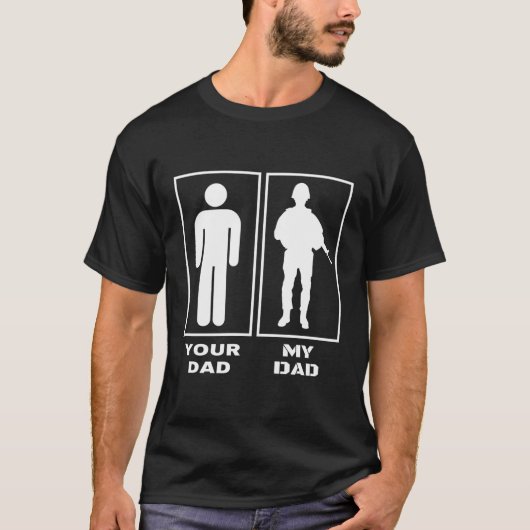 あなたのパパ私のパパ誇りを持った息子の娘の兵士ミリタール Tシャツ (正面)