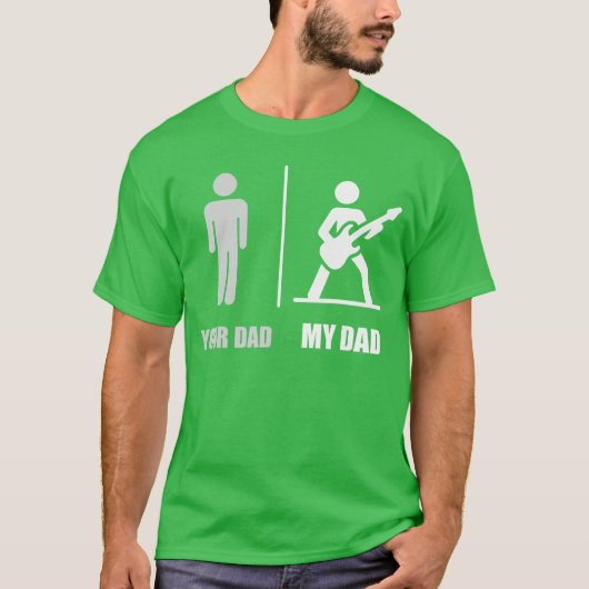 あなたのパパ 私のパパ ギター 楽しい ロック ミュージック プレーヤー ギ Tシャツ (正面)