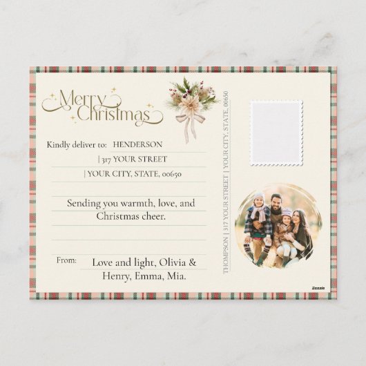 あなたのパーソナライズされた写真 ヴィンテージ クリスマス サンタ (裏面)