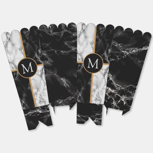 あなたのパーソナライズされた手紙ポップコーンボックスマーブルデザイン フェイバーボックス (見開き)