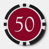 あなたのパーソナライズされた数と色のトランプのポーカーチップ ポーカーチップ (正面)