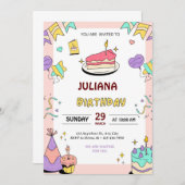 あなたのパーソナライズされた誕生日招待状先! 招待状 (正面/裏面)