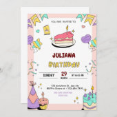 あなたのパーソナライズされた誕生日招待状先! 招待状 (正面/裏面)