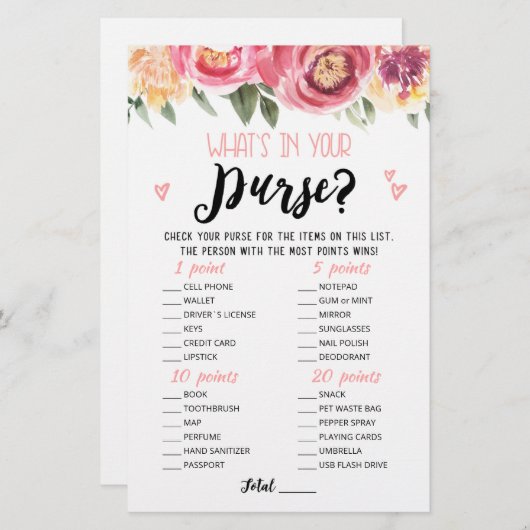 あなたのパーソナライズされた財布の中に何がヘンのパーティーゲーム (正面/裏面)