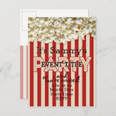 あなたのパーティの招待状12行2面カスタム線 インビテーションポストカード (正面/裏面)