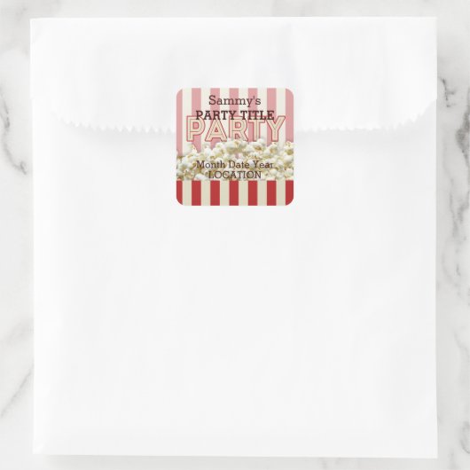 あなたのパーティーのステッカーそれをパーソナライズする！ スクエアシール (バッグ)