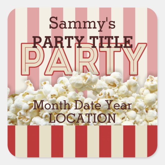 あなたのパーティーのステッカーそれをパーソナライズする！ スクエアシール (正面)