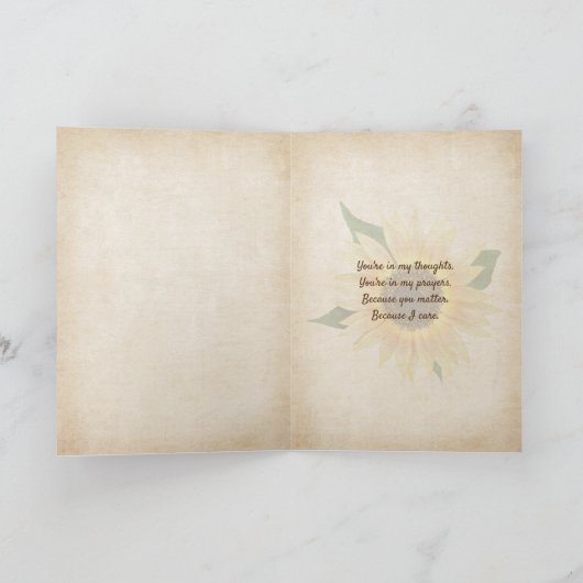 あなたのヒマワリの花束の考えること カード (内部)