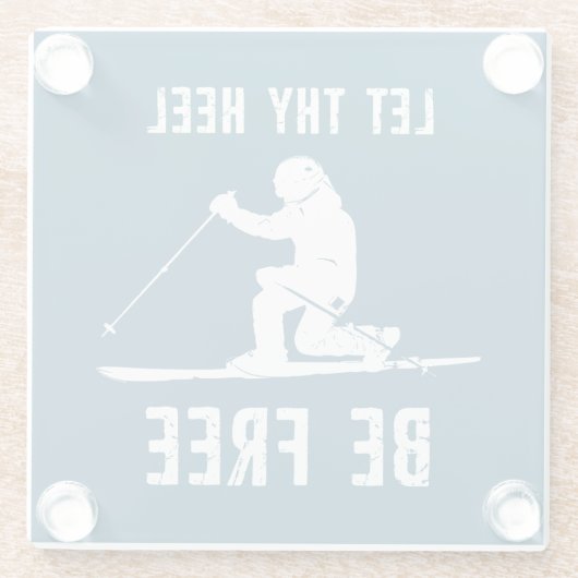 あなたのヒールを無料テレマークスキーにする ガラスコースター (裏面)