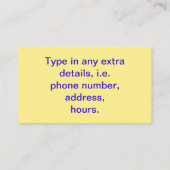 あなたのビジネスのための特別なプロモーションのクーポン 名刺 (裏面)