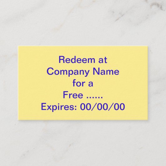 あなたのビジネスのための特別なプロモーションのクーポン 名刺 (正面)