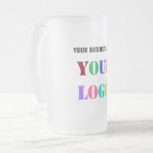 あなたのビジネスのロゴと文字曇りガラスのビアマグ フロストグラスビールジョッキ (正面左)