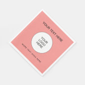 あなたのビジネスのロゴはこちらピーチ&ホワイトランチョン スタンダードランチョンナプキン (角)