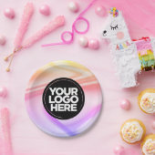 あなたのビジネスのロゴカスタムのホログラフィッククラフトパーティー ペーパープレート (パーティー)