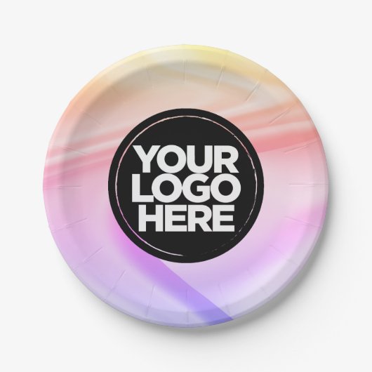 あなたのビジネスのロゴカスタムのホログラフィッククラフトパーティー ペーパープレート (正面)