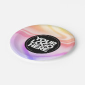 あなたのビジネスのロゴカスタムのホログラフィッククラフトパーティー ペーパープレート (アングル)