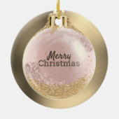 あなたのビジネスのロゴゴールドラスクリスマスボールカスタム セラミックオーナメント (裏面)