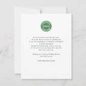 あなたのビジネスのロゴトロピカルパームツリークリスマス ノートカード (裏面)