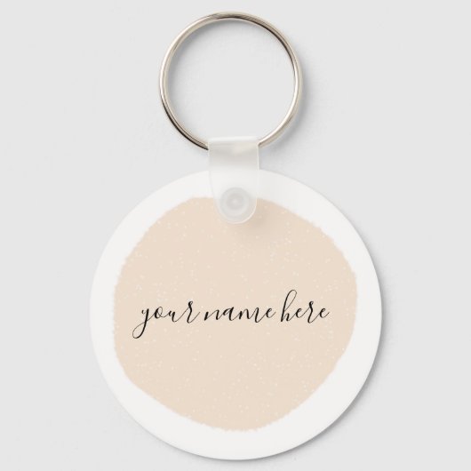 あなたのビジネスのロゴピンクのブラシストローククラシックラウンド キーホルダー (正面)