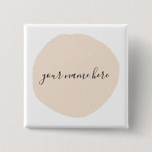 あなたのビジネスのロゴピンクのブラシストローククラシックラウンド 缶バッジ