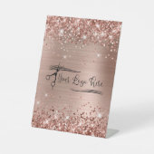 あなたのビジネスのロゴ輝くバラ金ゴールドグラム 台座サイン (正面)