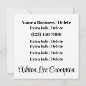 あなたのビジネスの名刺 招待状 (裏面)