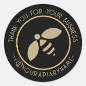 あなたのビジネスのapiary金ゴールドミツバチありがとう ラウンドシール (正面)