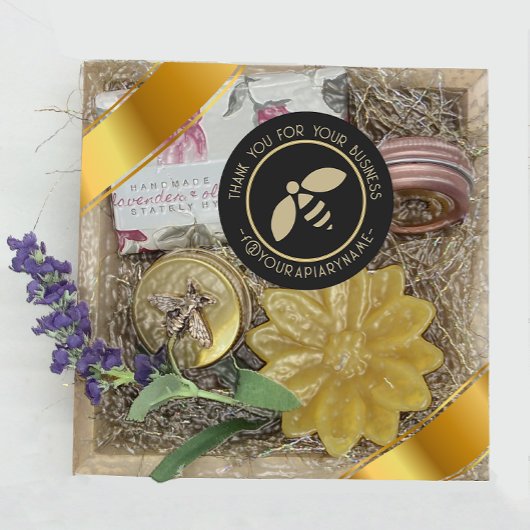 あなたのビジネスのapiary金ゴールドミツバチありがとう ラウンドシール