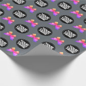 あなたのビジネスカスタムロゴかわいいレインボーグレー ラッピングペーパー (角)