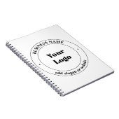 あなたのビジネスロゴとプロモーションテキスト | 白 ノートブック (右側)