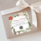 あなたのビジネスロゴのクリスマス休暇 スクエアシール