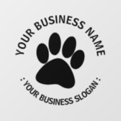 あなたのビジネスロゴのペットの足 ウィンドウサイン (シート)