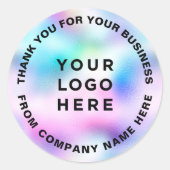 あなたのビジネスロゴのホログラフィカスタムックありがとう ラウンドシール (正面)