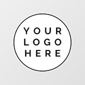 あなたのビジネスロゴはこちらブラックサークル ウィンドウサイン (シート)