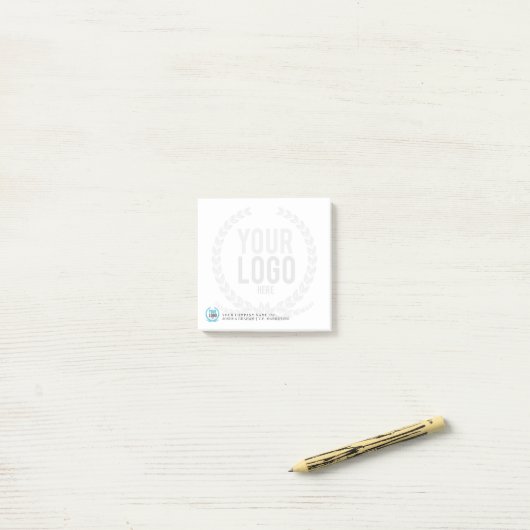 あなたのビジネスロゴは背景幕|カスタマイズ3x3衰退しました ポストイット (デスク上)