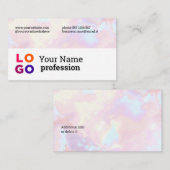 あなたのビジネスロゴカスタムパステルレインボー 名刺 (正面/裏面)