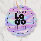 あなたのビジネスロゴパステル虹彩色つるラベル フェイバータグ (正面)